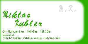 miklos kubler business card