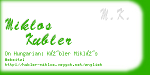 miklos kubler business card